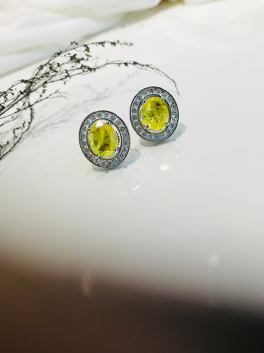 Oval Yellow Sapphire Earrings